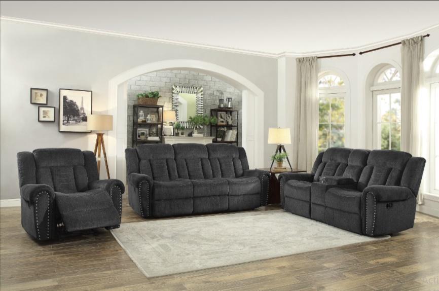 Nutmeg Double Reclining Loveseat in Charcoal Gray 9901CC-2 - VIP FURNITURE (NJ)