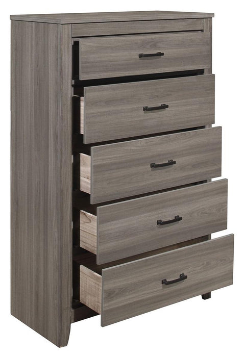Waldorf 5 Drawer Chest in Dark Gray 1902-9 - VIP FURNITURE (NJ)