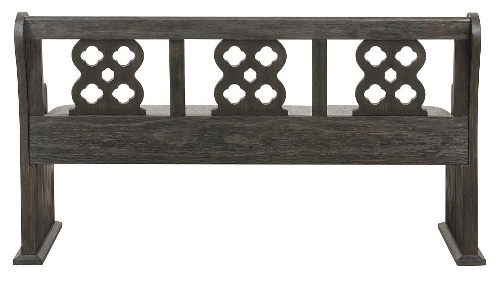 Arasina Bench with Curved Arms in Dark Pewter 5559N-14A - VIP FURNITURE (NJ)
