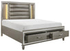 Tamsin Queen Upholstered Storage Bed in Silver Grey Metallic 1616-1* - VIP FURNITURE (NJ)
