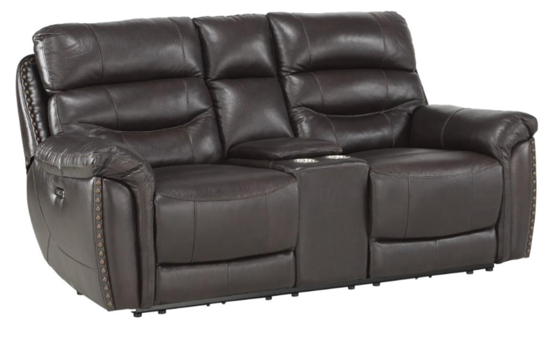 Lance Power Double Reclining Loveseat with Power Headrests in Brown 9527BRW-2PWH - VIP FURNITURE (NJ)