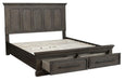 Taulon King Platform Bed with Footboard Storage in Dark Oak 5438K-1EK* - VIP FURNITURE (NJ)