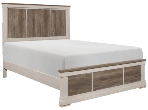Arcadia Queen Panel Bed in White & Weathered Gray 1677-1* - VIP FURNITURE (NJ)