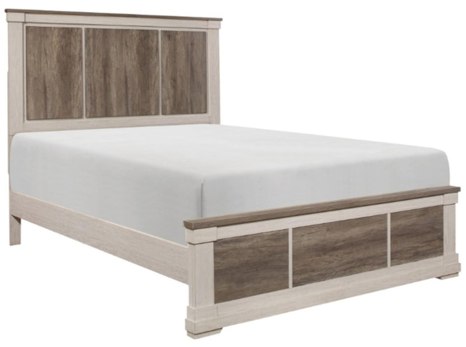 Arcadia Full Panel Bed in White & Weathered Gray 1677F-1* - VIP FURNITURE (NJ)