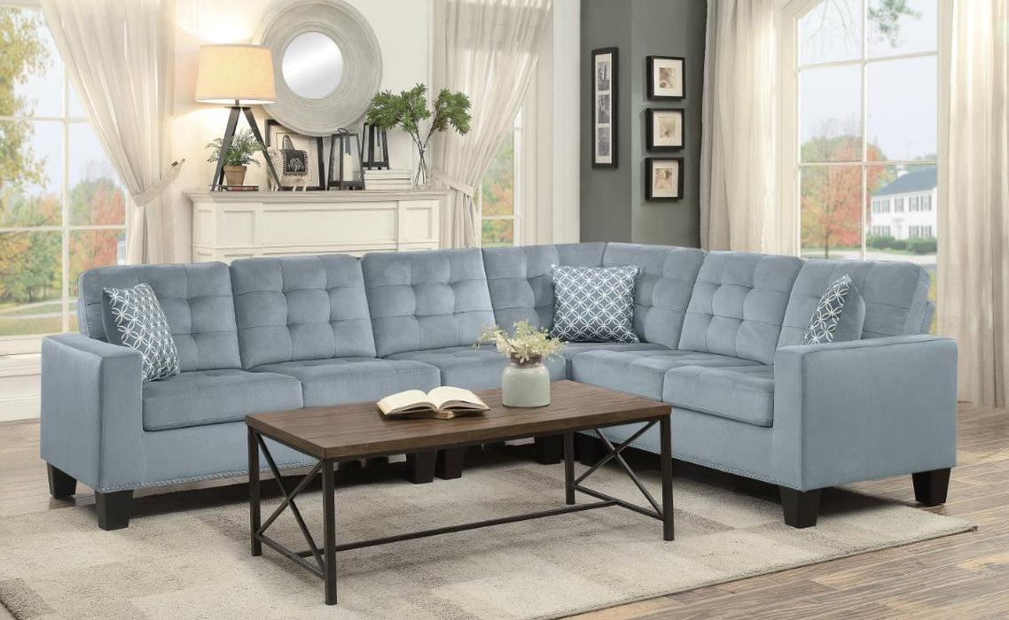 Lantana 2-Piece Reversible Sectional in Gray 9957GY*SC - VIP FURNITURE (NJ)