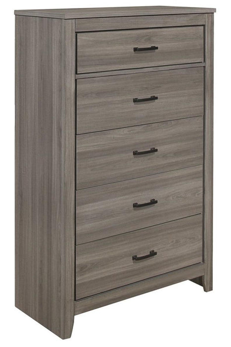 Waldorf 5 Drawer Chest in Dark Gray 1902-9 - VIP FURNITURE (NJ)