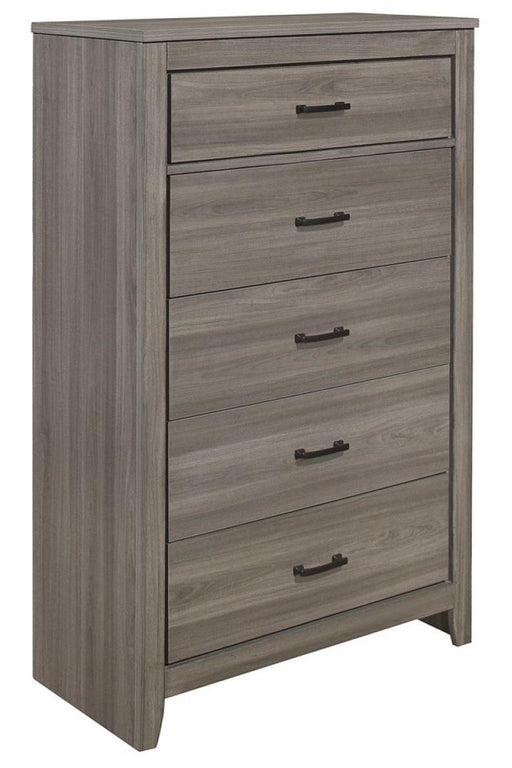 Waldorf 5 Drawer Chest in Dark Gray 1902-9 - VIP FURNITURE (NJ)