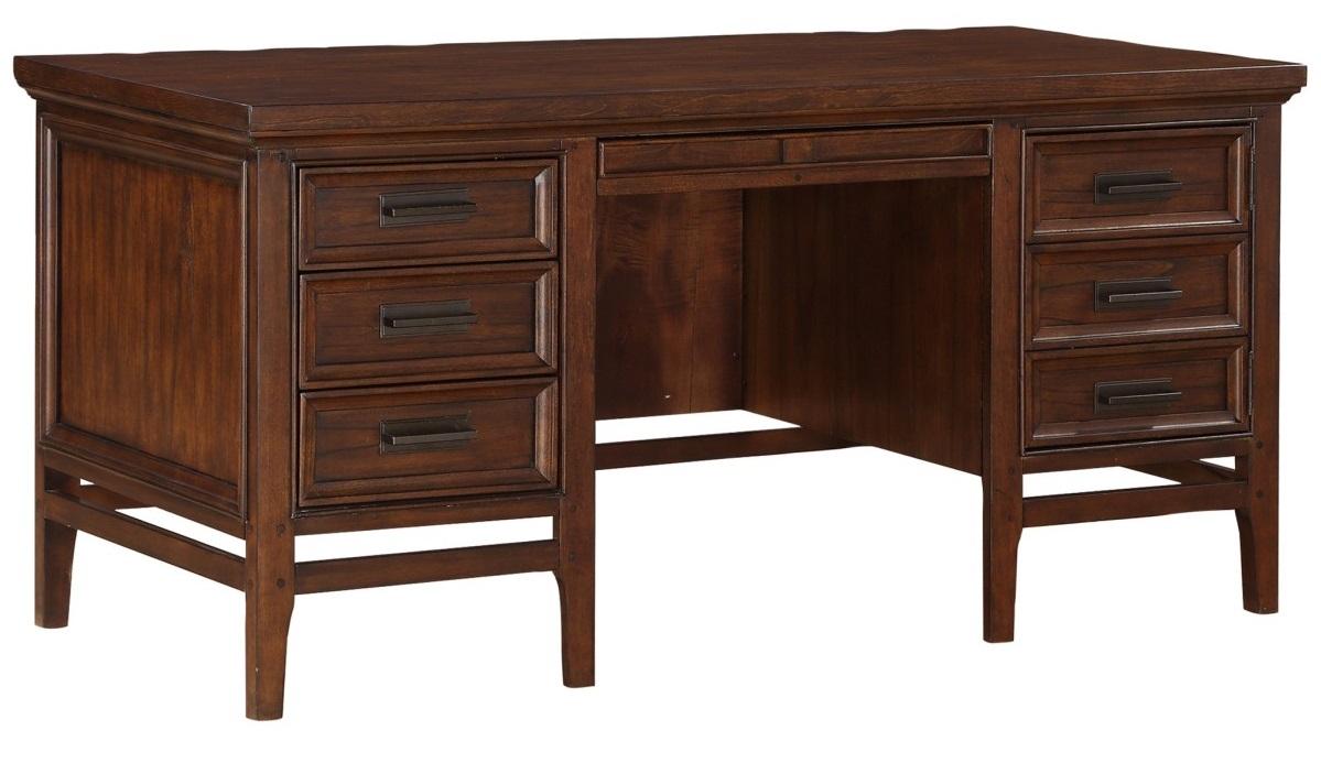 Frazier Executive Desk in Brown Cherry 1649-17 - VIP FURNITURE (NJ)