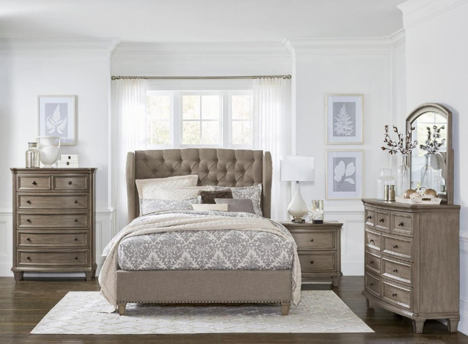 Vermillion King Upholstered Panel Bed in Gray 5442K-1EK* - VIP FURNITURE (NJ)