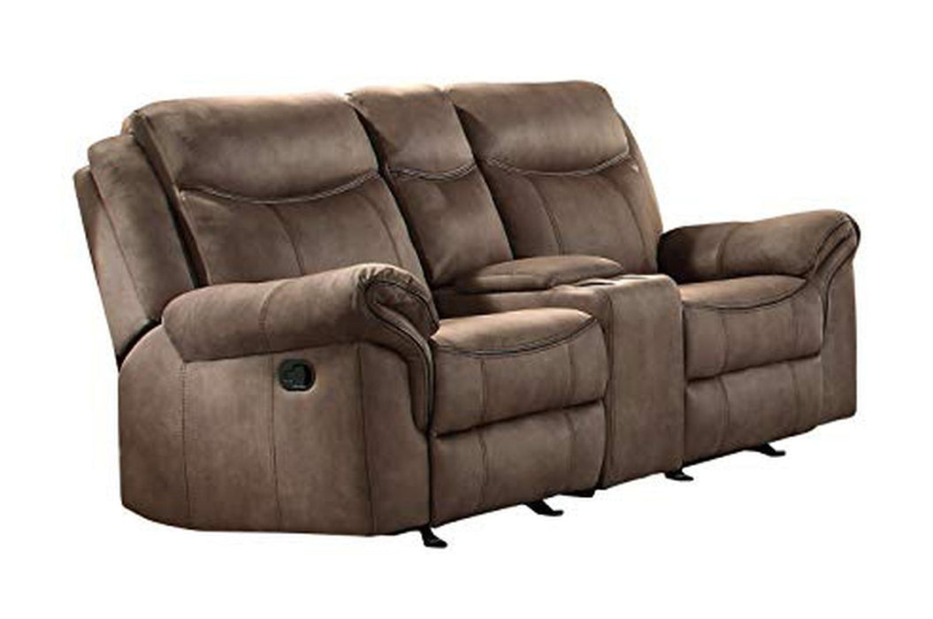 Aram Double Glider Reclining Loveseat in Dark Brown 8206NF-2 - VIP FURNITURE (NJ)