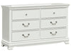 Lucida 6 Drawer Dresser in White 2039W-5 - VIP FURNITURE (NJ)