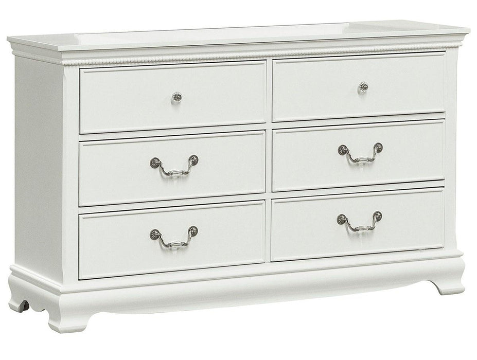 Lucida 6 Drawer Dresser in White 2039W-5 - VIP FURNITURE (NJ)