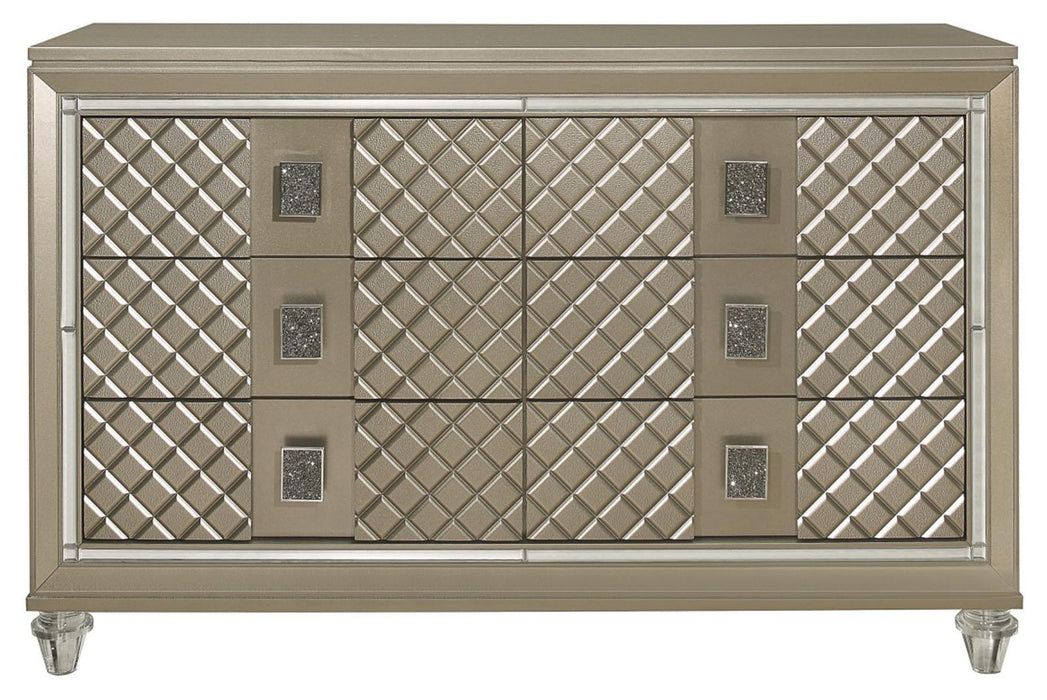 Youth Loudon 6 Drawer Dresser in Champagne Metallic B1515-5 - VIP FURNITURE (NJ)