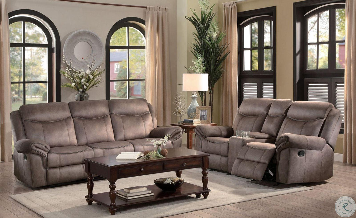 Aram Double Glider Reclining Loveseat in Dark Brown 8206NF-2 - VIP FURNITURE (NJ)