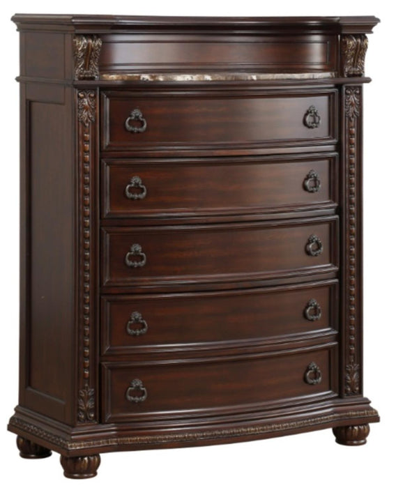 Cavalier Chest in Dark Cherry 1757-9 - VIP FURNITURE (NJ)