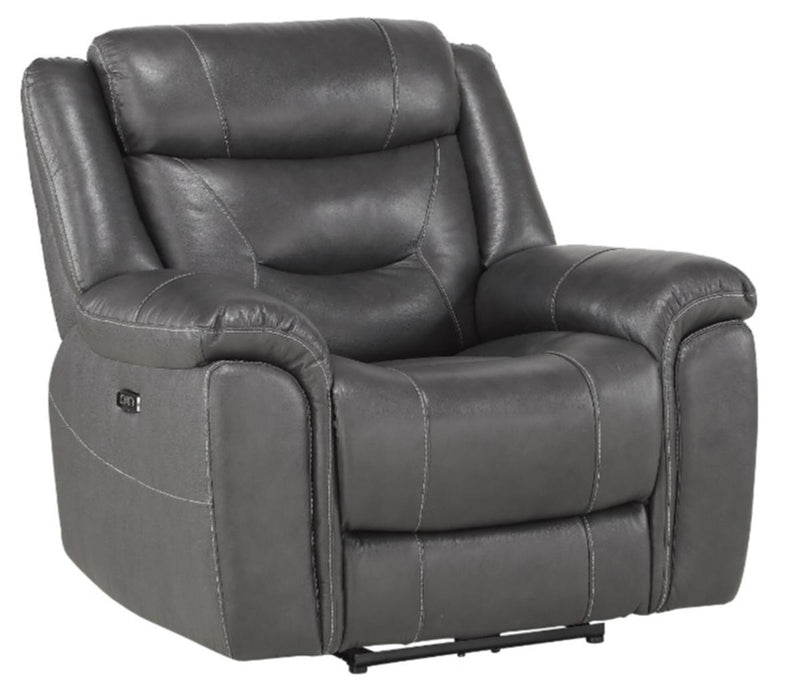 Danio Power Double Reclining Chair with Power Headrests in Dark Gray 9528DGY-1PWH - VIP FURNITURE (NJ)