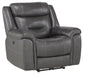 Danio Power Double Reclining Chair with Power Headrests in Dark Gray 9528DGY-1PWH - VIP FURNITURE (NJ)