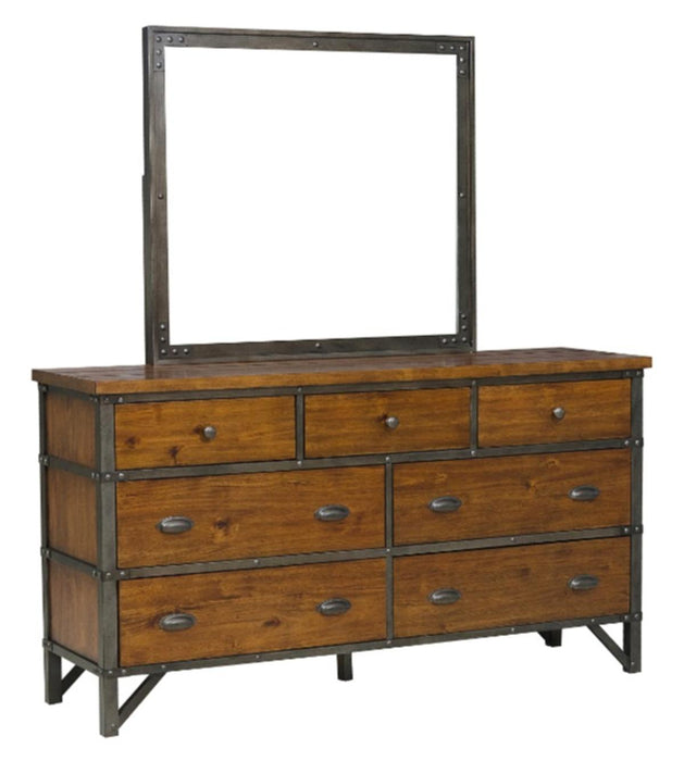 Holverson Dresser in Rustic Brown & Gunmetal 1715-5 - VIP FURNITURE (NJ)