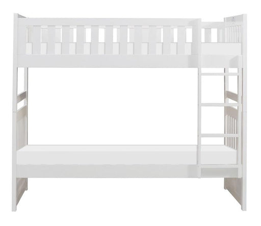 Galen Twin/Twin Bunk Bed in White B2053W-1* - VIP FURNITURE (NJ)