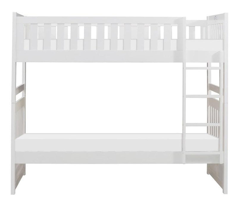 Galen Twin/Twin Bunk Bed in White B2053W-1* - VIP FURNITURE (NJ)