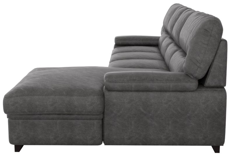 Michigan Sectional with Pull Out Bed and Right Chaise in Dark Gray 9407DG*2RC3L - VIP FURNITURE (NJ)