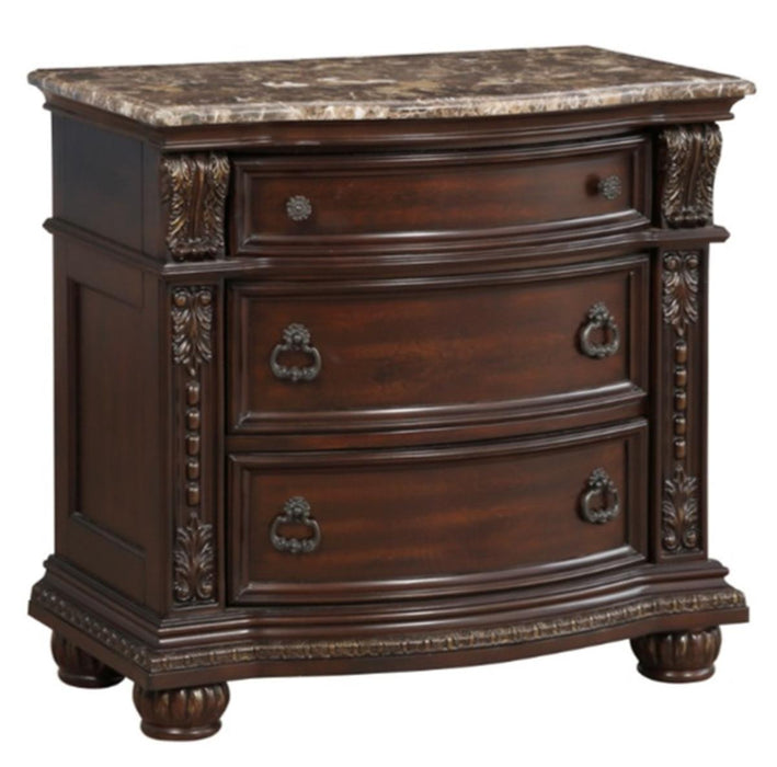 Cavalier Nightstand in Dark Cherry 1757-4 - VIP FURNITURE (NJ)