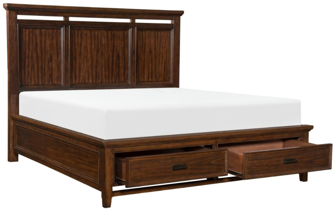 Frazier King Upholstered Storage Platform Bed in Dark Cherry 1649K-1EK* - VIP FURNITURE (NJ)