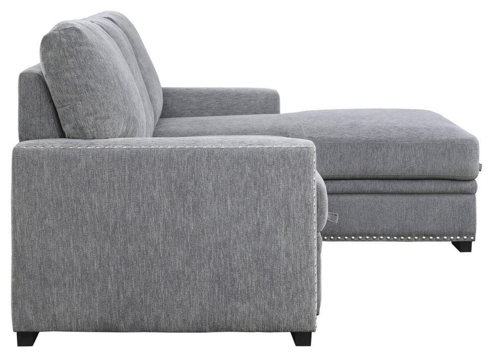 Morelia 2pc Sectional with Pull Out Bed and Right Chaise in Dark Gray 9468DG*2RC2L - VIP FURNITURE (NJ)