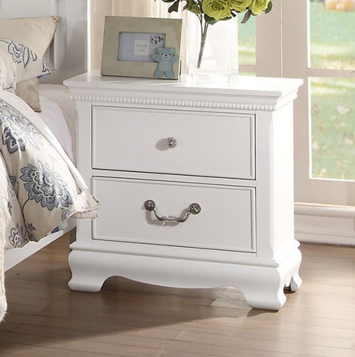 Lucida 2 Drawer Nightstand in White 2039W-4 - VIP FURNITURE (NJ)