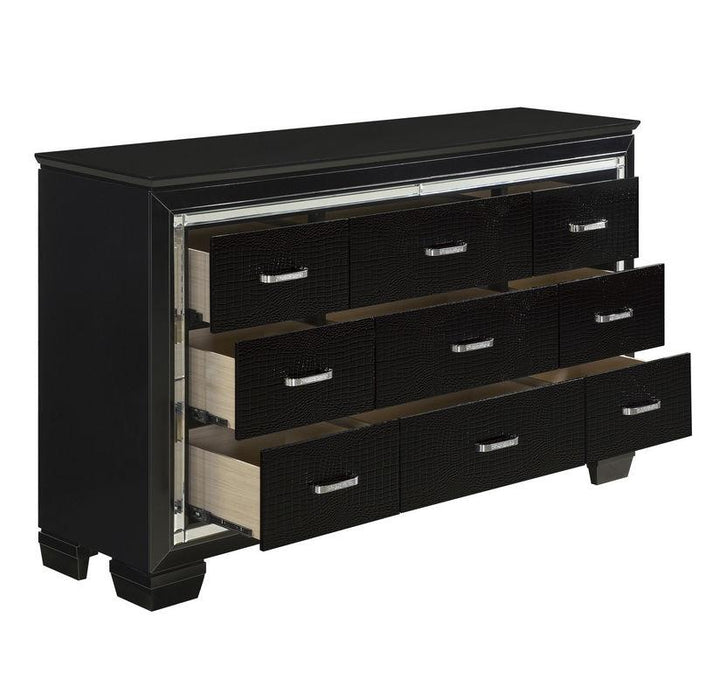 Allura Dresser in Black 1916BK-5 - VIP FURNITURE (NJ)