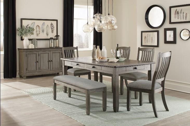 Granby Dining Table in Coffee and Antique Gray 5627GY-72 - VIP FURNITURE (NJ)