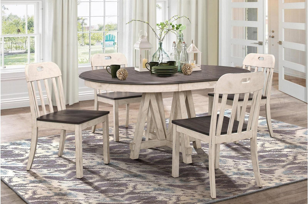 Clover Round Dining Table in White and Gray 5656-66* - VIP FURNITURE (NJ)