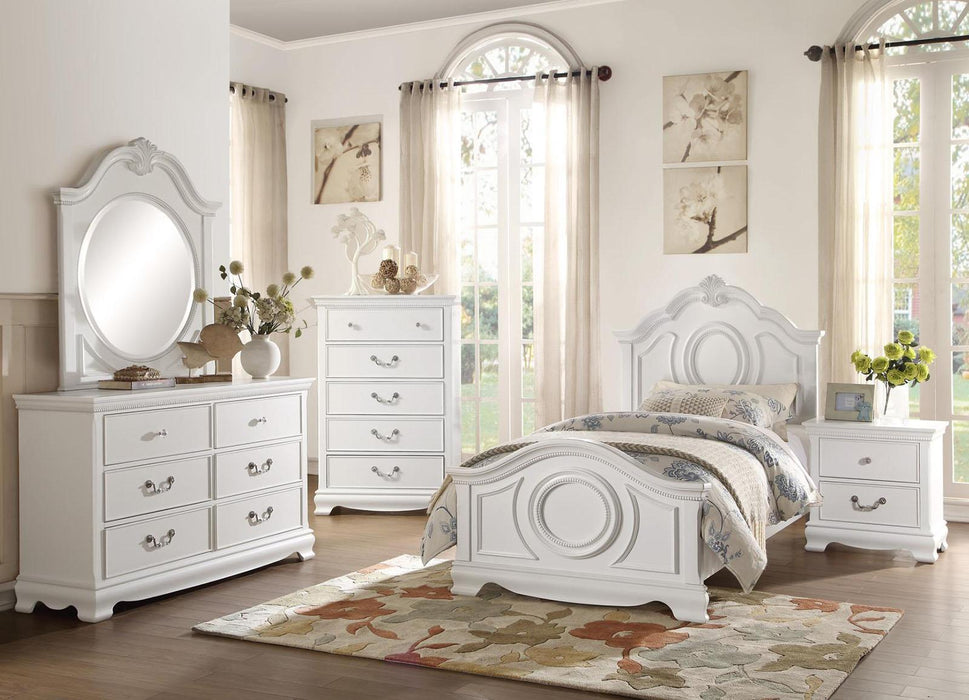Lucida Full Panel Bed in White 2039FW-1* - VIP FURNITURE (NJ)