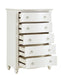 Meghan 5 Drawer Chest in White 2058WH-9 - VIP FURNITURE (NJ)
