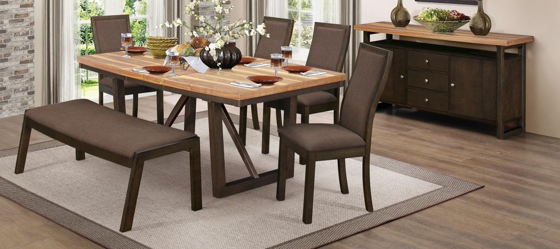 Compson 60"Bench in Natural and Walnut  5431-14 - VIP FURNITURE (NJ)