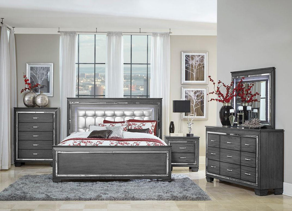 Allura Queen Panel Bed in Gray 1916GY-1* - VIP FURNITURE (NJ)