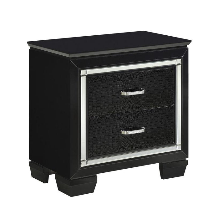 Allura Nightstand in Black 1916BK-4 - VIP FURNITURE (NJ)