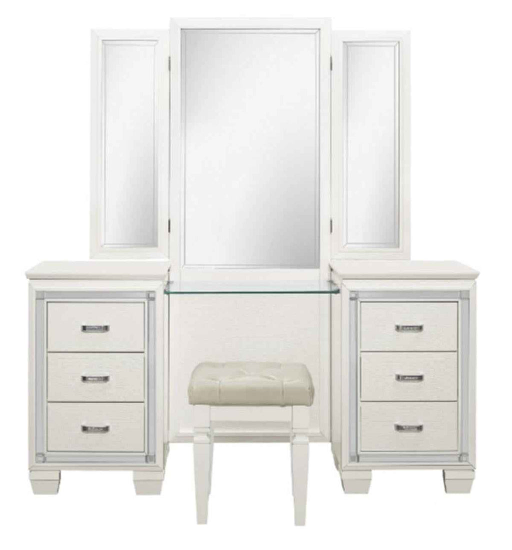 Allura Vanity Dresser with Mirror in White 1916W-15*