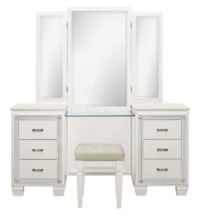 Allura Vanity Stool in White 1916W-14 - VIP FURNITURE (NJ)