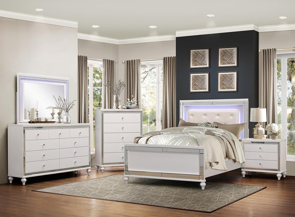 Alonza Queen LED Panel Bed 1845LED-1 - VIP FURNITURE (NJ)