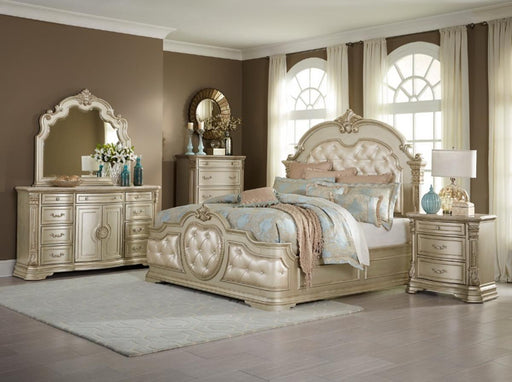 Antoinetta Queen Panel Bed in Champagne Wood 1919NC-1* - VIP FURNITURE (NJ)