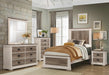 Arcadia Full Panel Bed in White & Weathered Gray 1677F-1* - VIP FURNITURE (NJ)