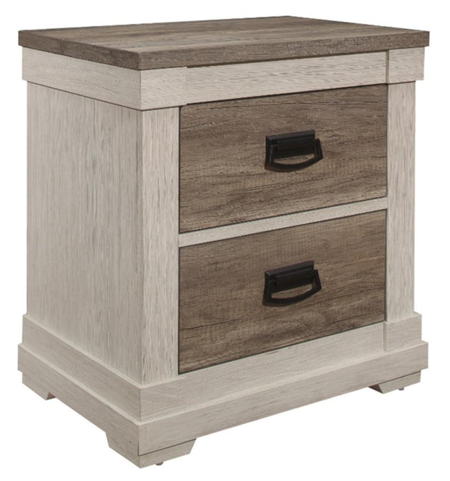 Arcadia Nightstand in White & Weathered Gray 1677-4 - VIP FURNITURE (NJ)