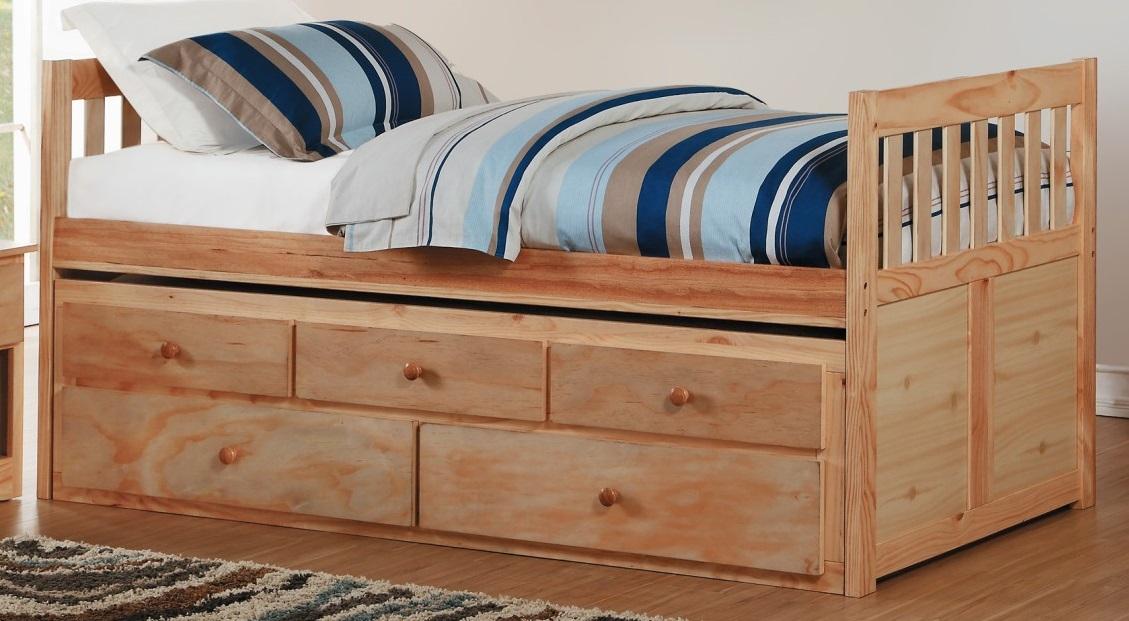 Bartly Twin/Twin Trundle Bed w/ 2 Storage Drawers in Natural B2043PR-1* - VIP FURNITURE (NJ)