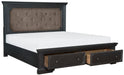 Bolingbrook Queen Upholstered Storage Platform Bed in Coffee 1647-1* - VIP FURNITURE (NJ)
