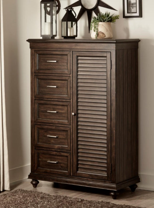 Cardona Wardrobe Chest in Driftwood Charcoal 1689-10 - VIP FURNITURE (NJ)
