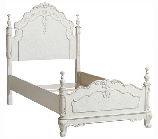 Cinderella Twin Poster Bed in Antique White 1386TNW-1* - VIP FURNITURE (NJ)