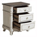 Cinderella Night Stand in Antique White with Grey Rub-Through 1386NW-4 - VIP FURNITURE (NJ)