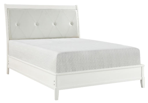 Cotterill Queen Upholstered Sleigh Bed in Antique White 1730WW-1* - VIP FURNITURE (NJ)