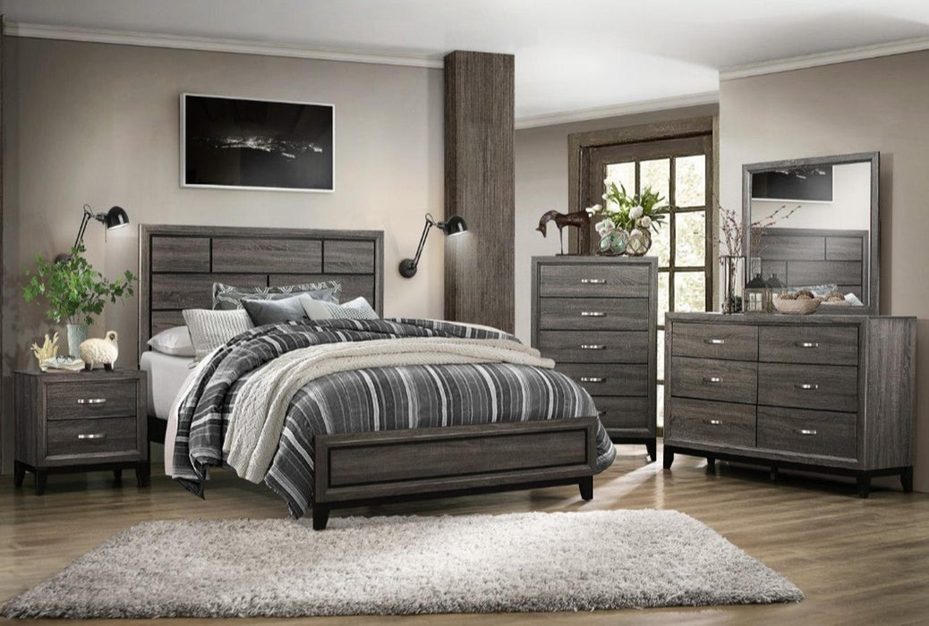 Davi King Panel Bed in Gray 1645K-1EK* - VIP FURNITURE (NJ)